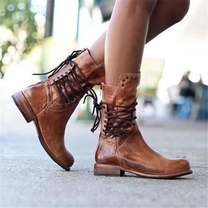 Maura | Lace-Up Leather Boots