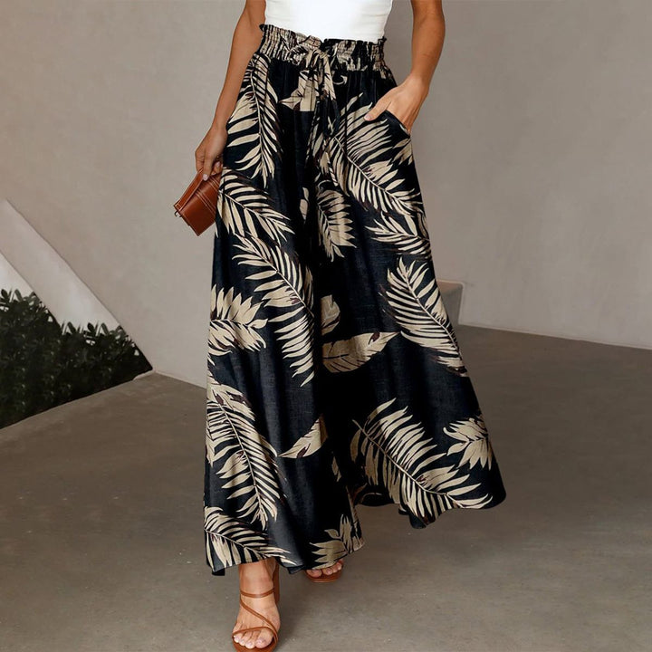 Popular Plant Print Side Pocket Pants