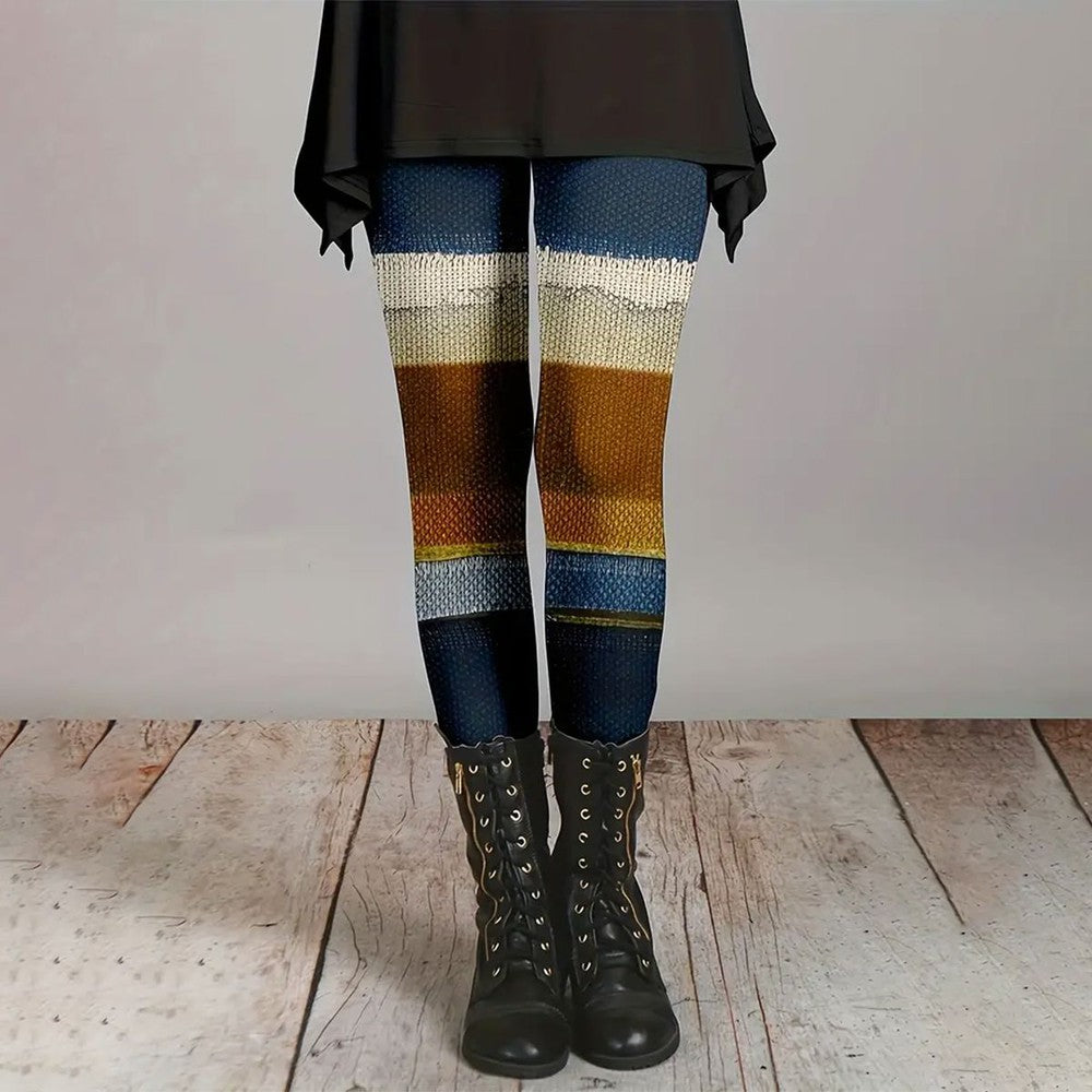 Stylish Color Block Print Leggings