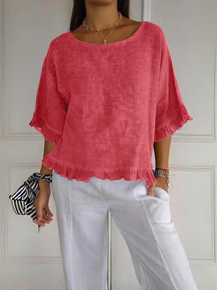 Atlas™ Olivia Cotton-Linen Blouse – Light & Breezy