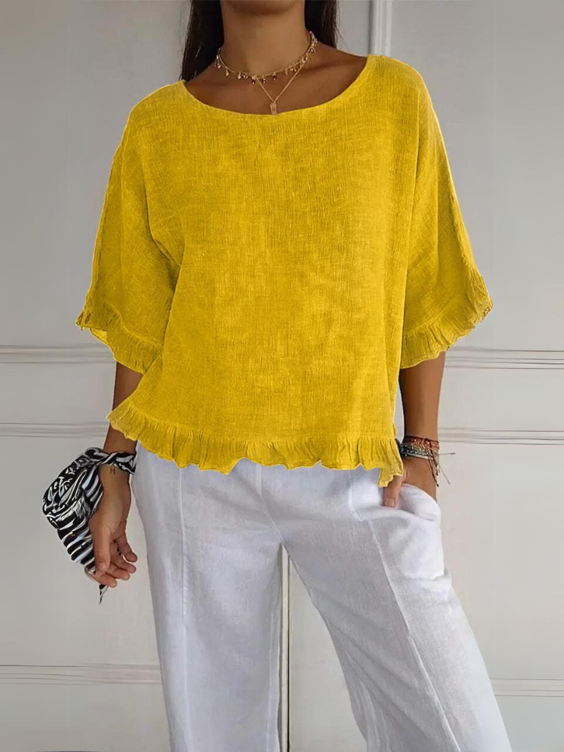 Atlas™ Olivia Cotton-Linen Blouse – Light & Breezy