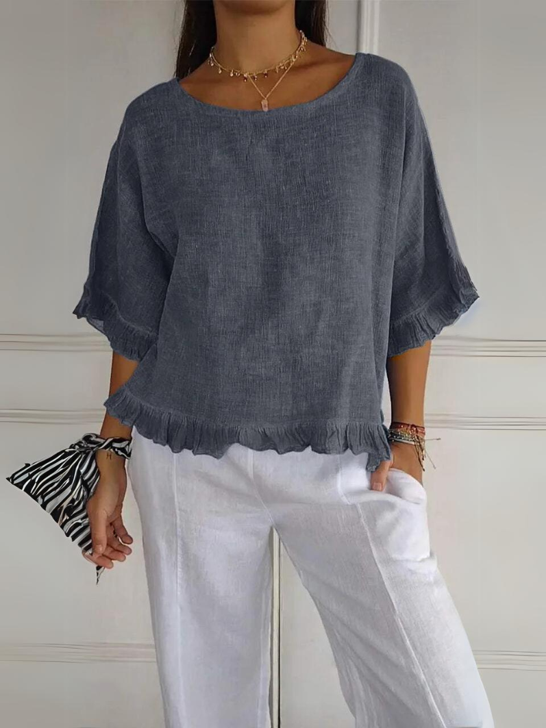 Atlas™ Olivia Cotton-Linen Blouse – Light & Breezy