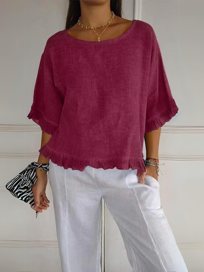 Atlas™ Olivia Cotton-Linen Blouse – Light & Breezy