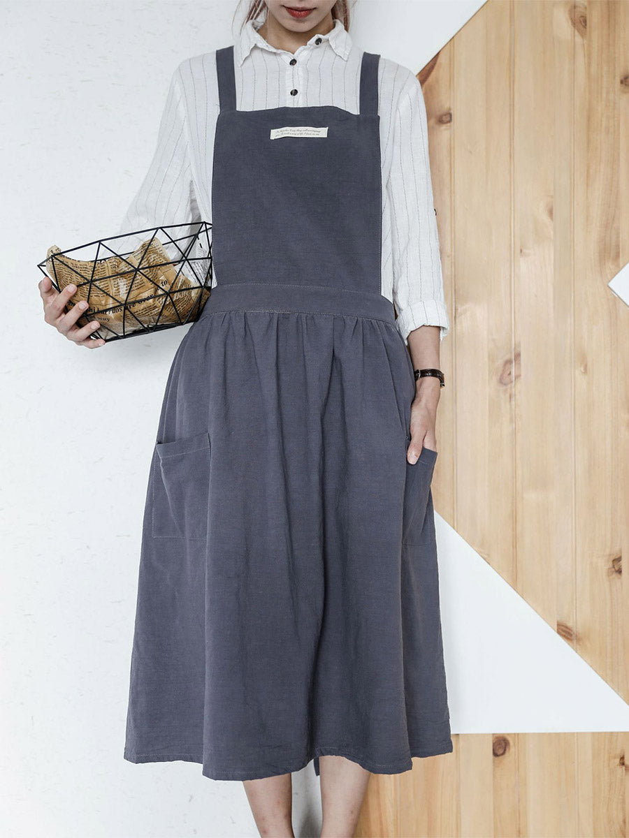 Women's Pleated Casual Cotton Apron