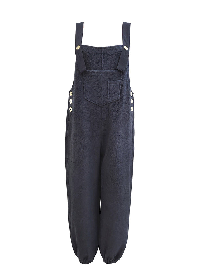 Loose Fit Distressed Denim Overalls