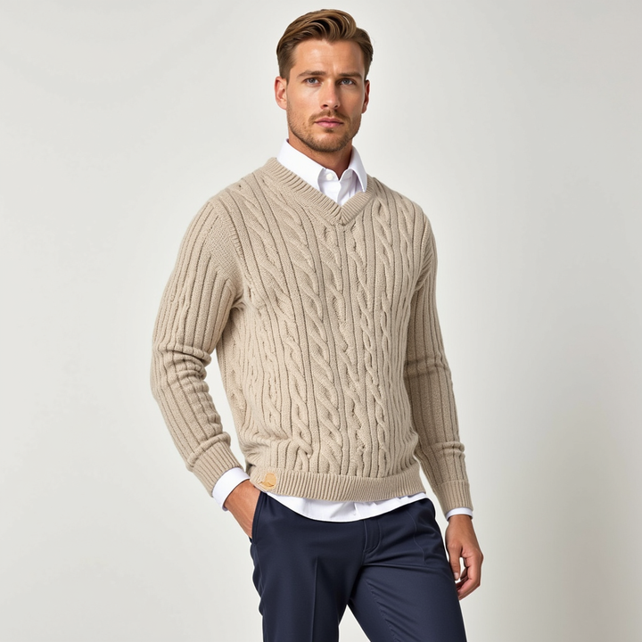 Atlas™ Cheongju Classic Cable Knit Sweater