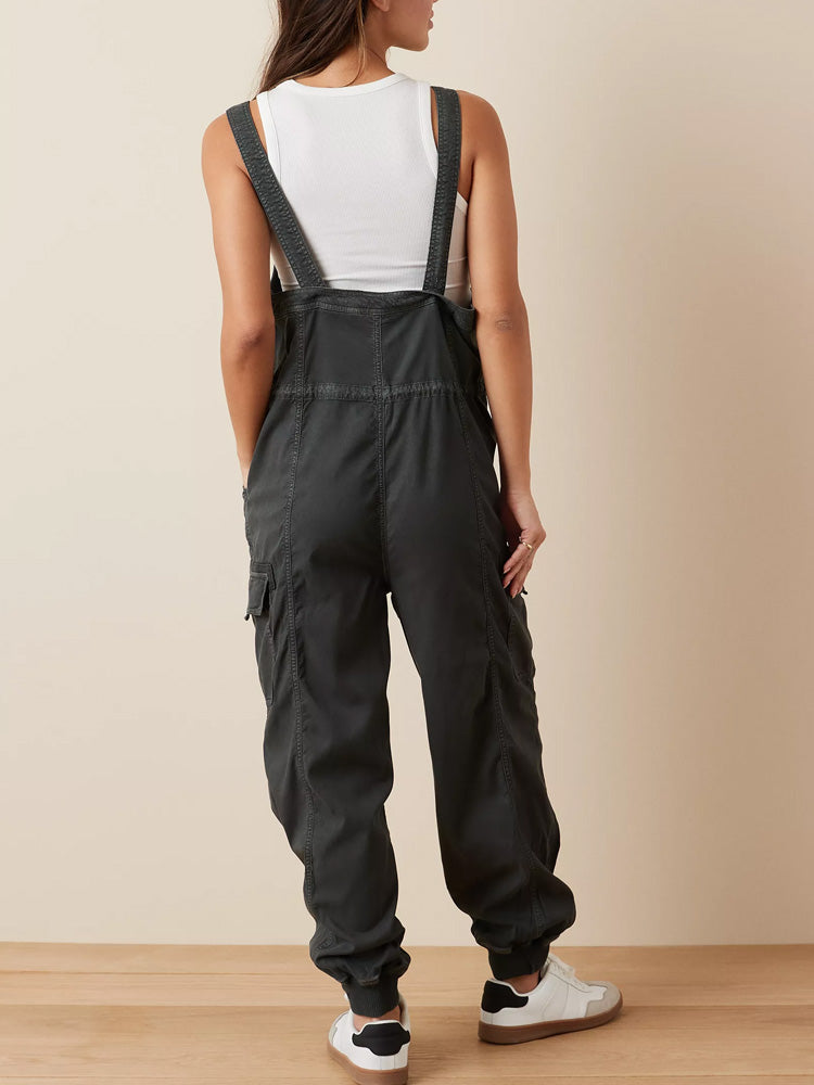 Women's Drape Baggy Cargo Overalls