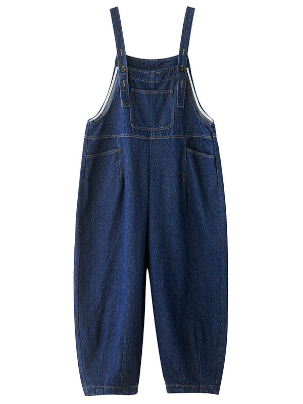 Women's Loose Multi-Pocket Denim Overalls