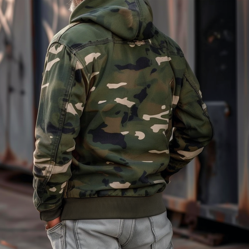 Atlas™ Men’s Camouflage Hooded Multi-Pocket Cargo Jacket