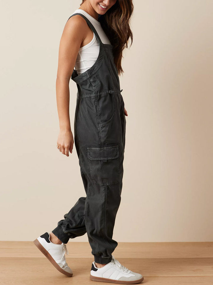 Women's Drape Baggy Cargo Overalls