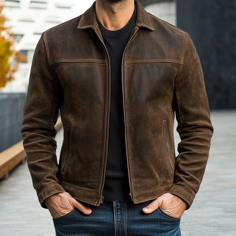 Atlas™ Men’s Zipper Leather Jacket