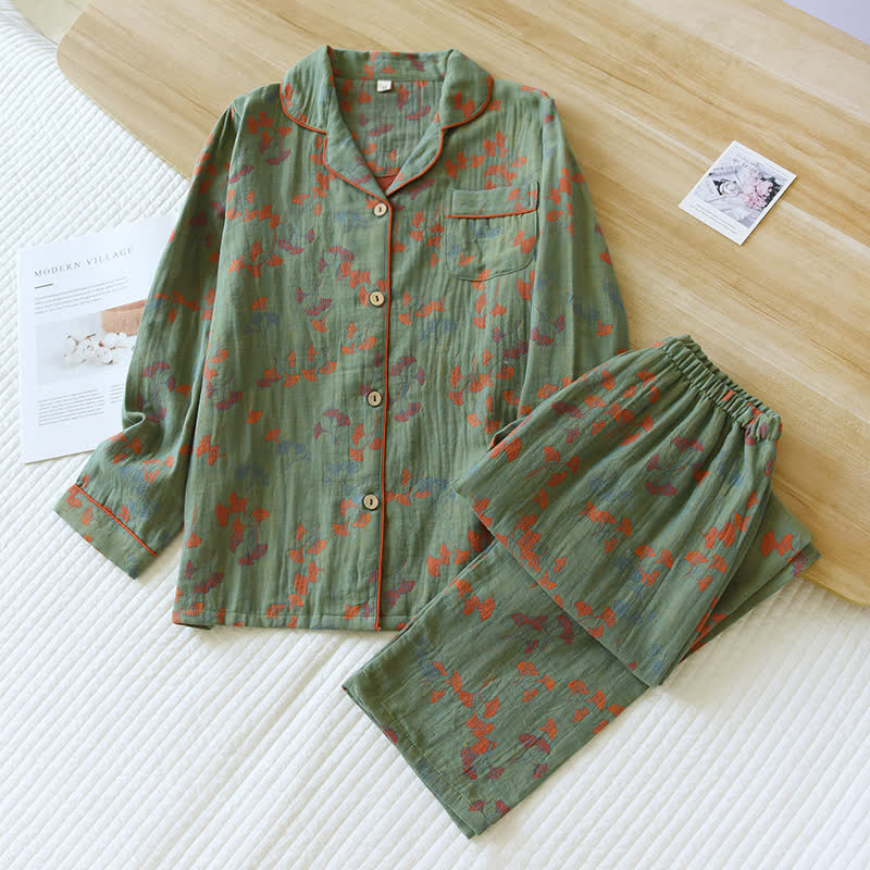 Atlas™ Ginkgo Cotton Pajama Set | Soft & Stylish Loungewear