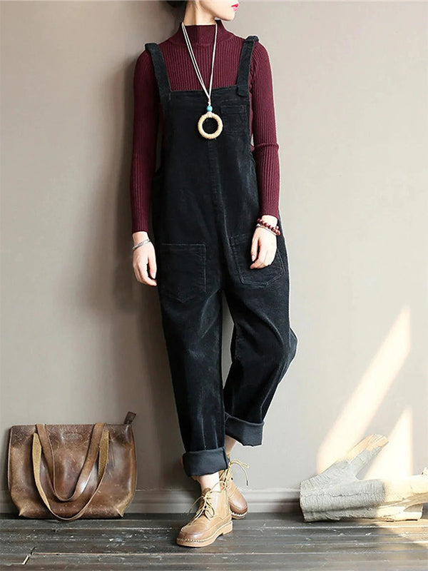 Women's Corduroy Casual Overalls