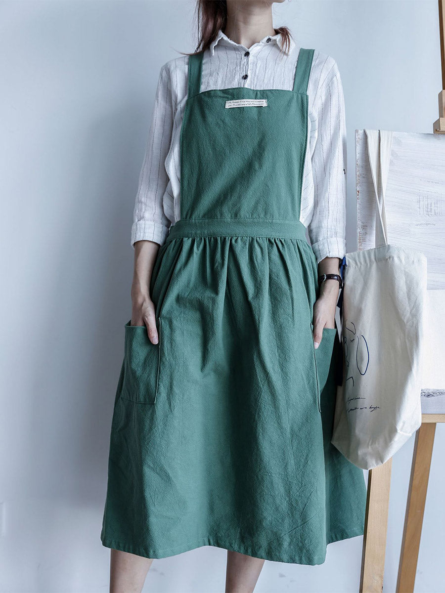 Women's Pleated Casual Cotton Apron