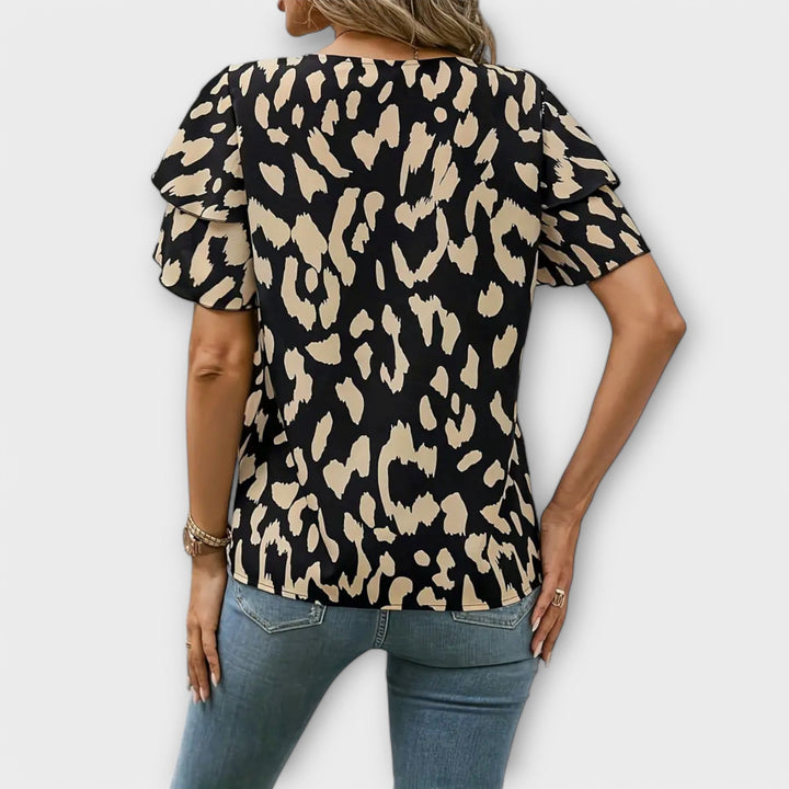 Leonie™ Ruffled Leopard Blouse