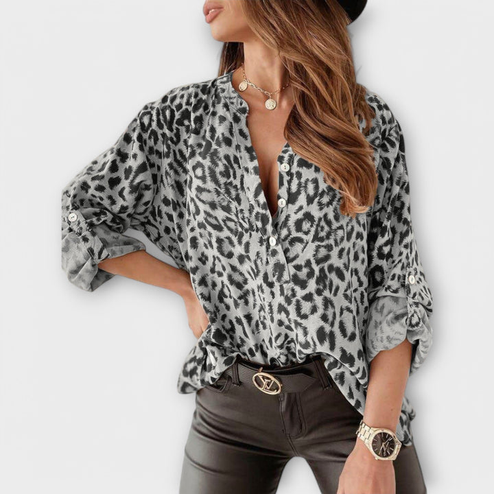 Vany™ Blouse with Leopard Print