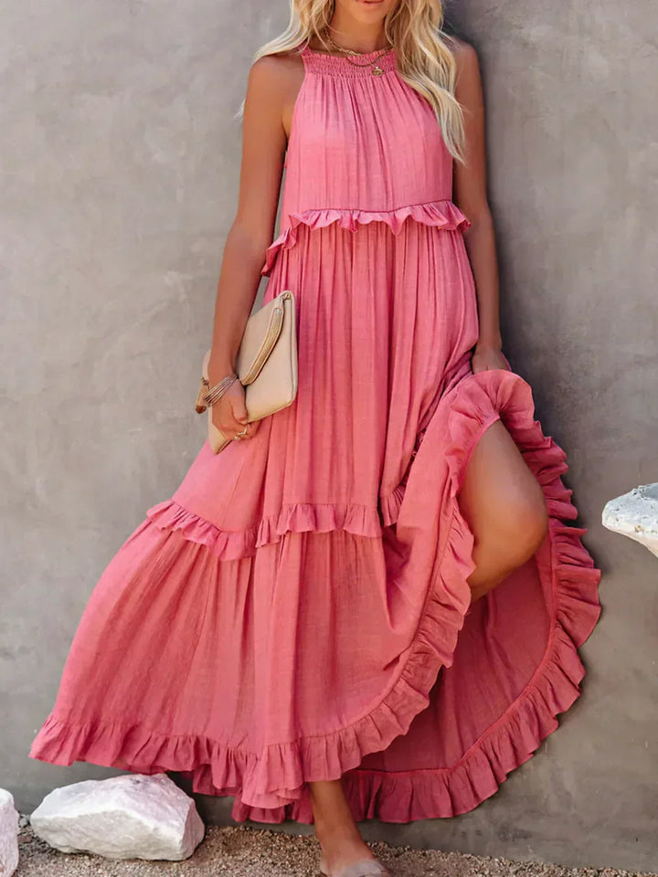 Emilia™ - Halter Ruffle Maxi Dress