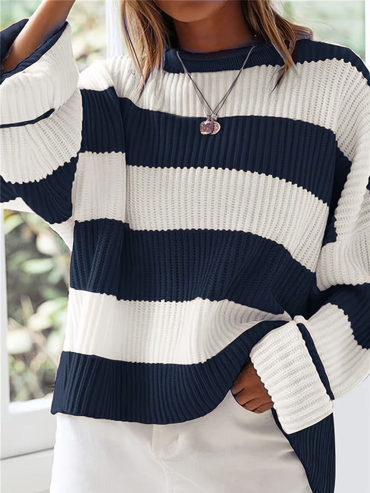 Chloe™ Striped Crew Neck Pullover