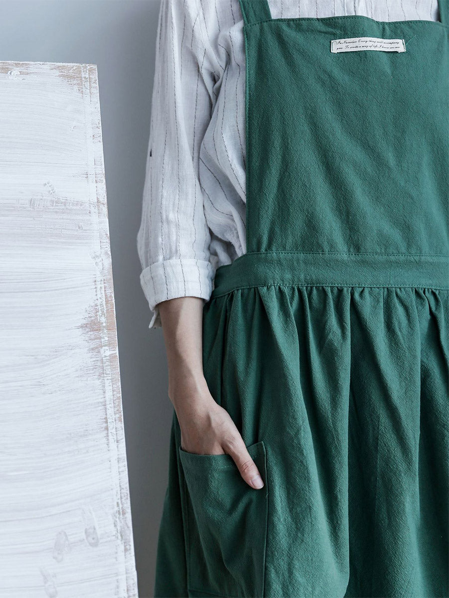 Women's Pleated Casual Cotton Apron