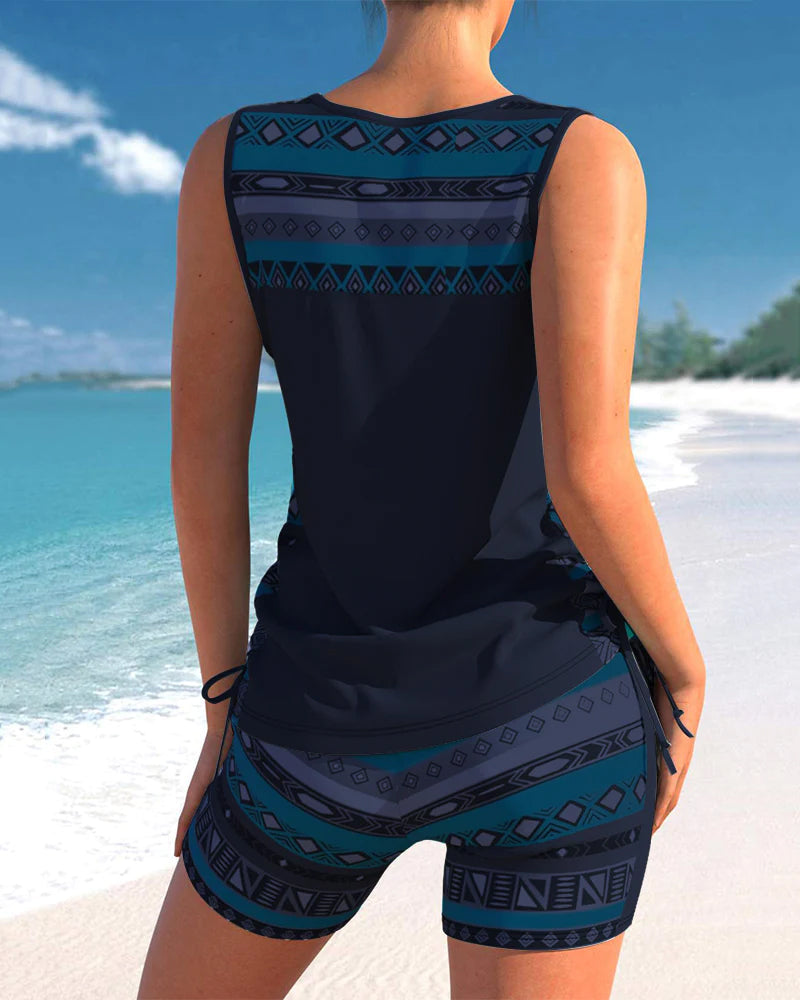 Sienna | Geometric Print Tankini Set