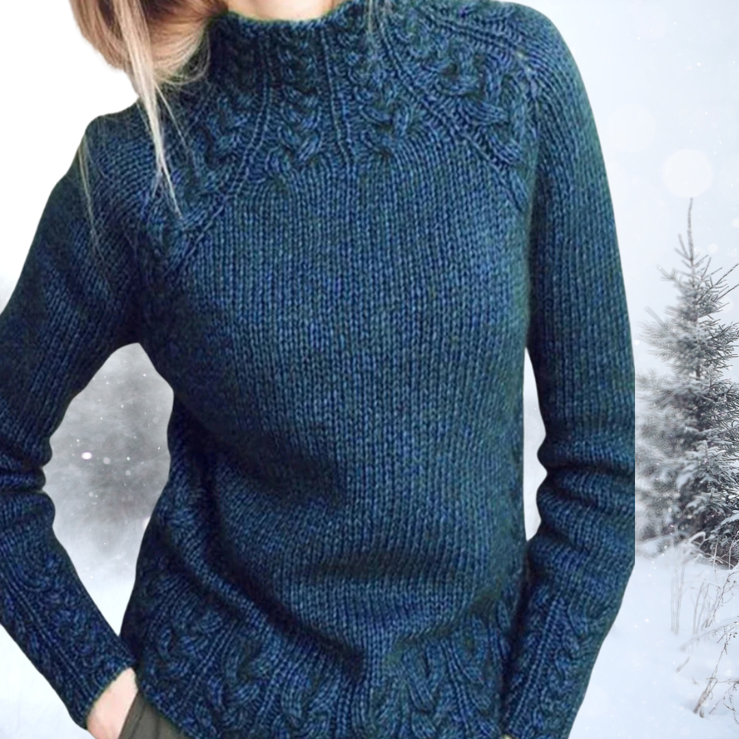 Atlas™ Rossy - Elegant Blue Turtleneck Sweater