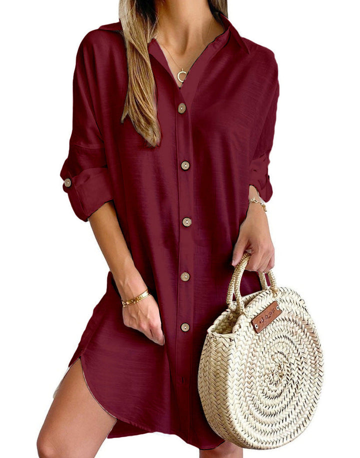 Cassy™ - Button-Up Shirt Dress