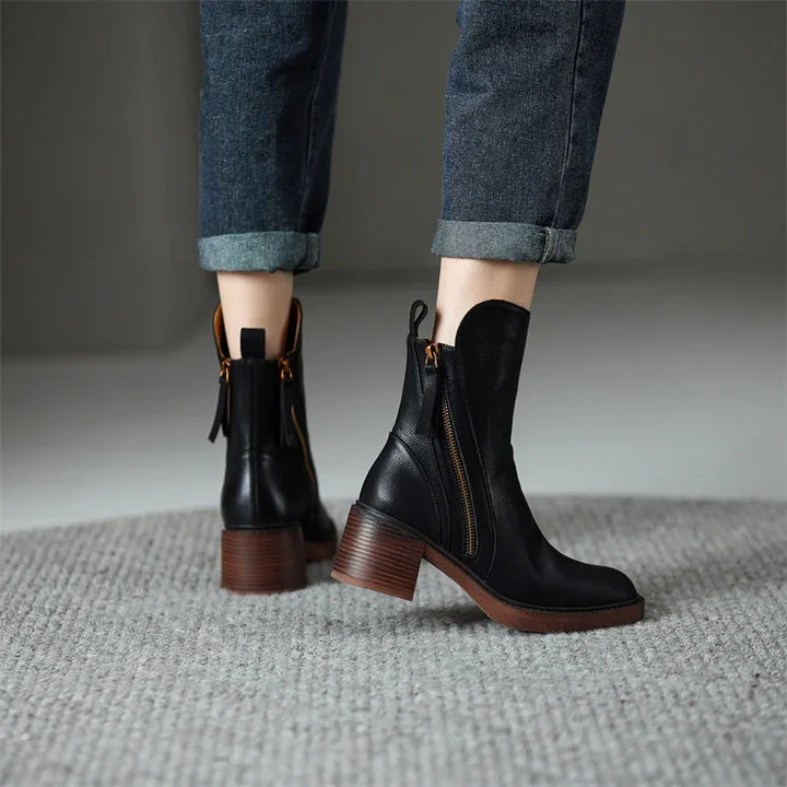 Laura - Leather Ankle Boots