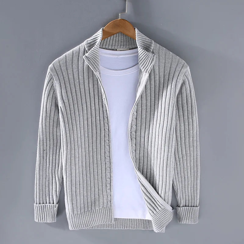 Atlas™ Ribbed Knit Zipper Cardigan