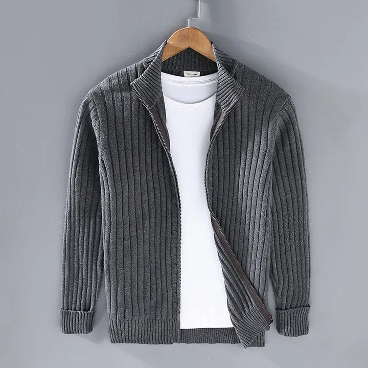 Atlas™ Ribbed Knit Zipper Cardigan