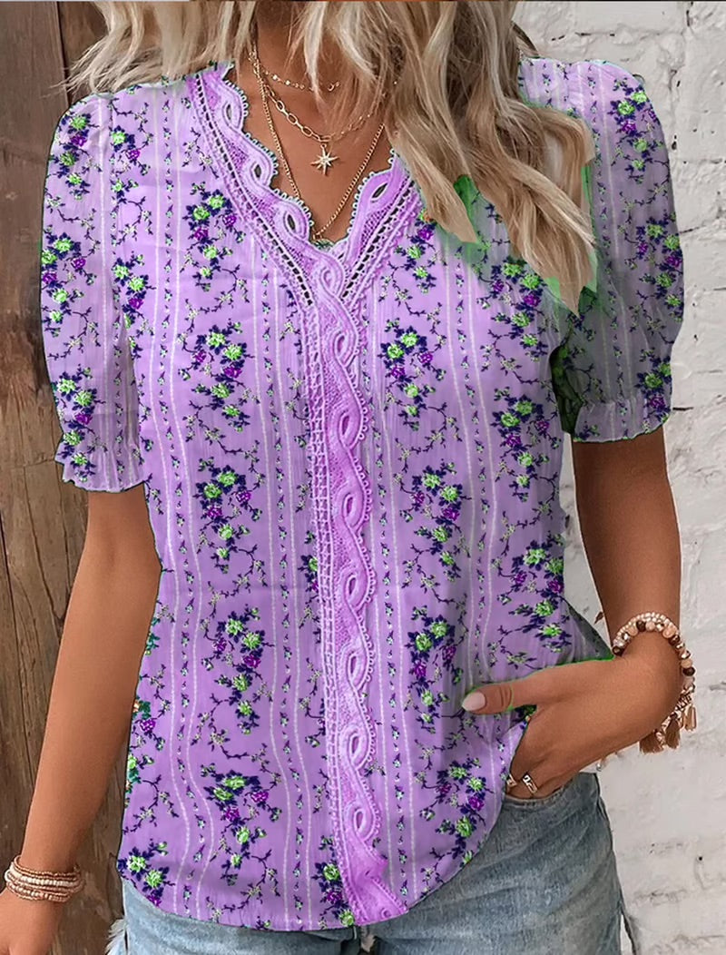 Linde™ - Lace Short Sleeve Blouse