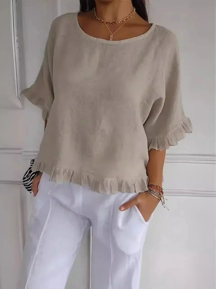 Atlas™ Olivia Cotton-Linen Blouse – Light & Breezy