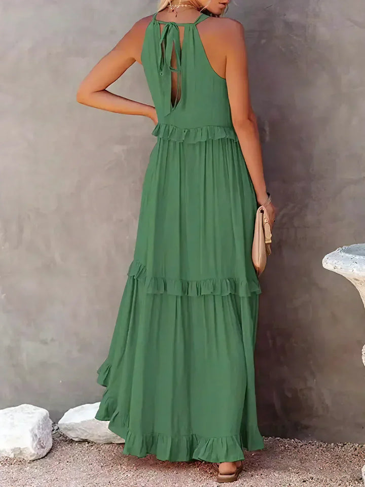 Emilia™ - Halter Ruffle Maxi Dress