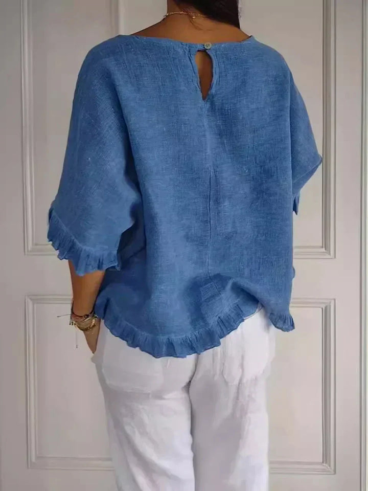 Atlas™ Olivia Cotton-Linen Blouse – Light & Breezy