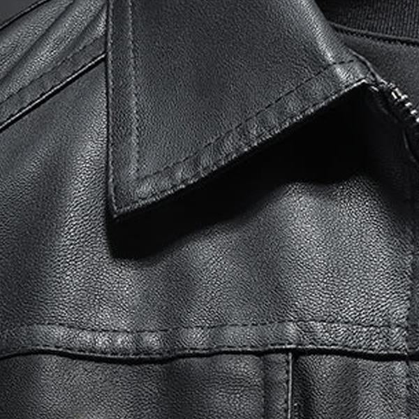 Atlas™ Men’s Lapel Leather Biker Jacket