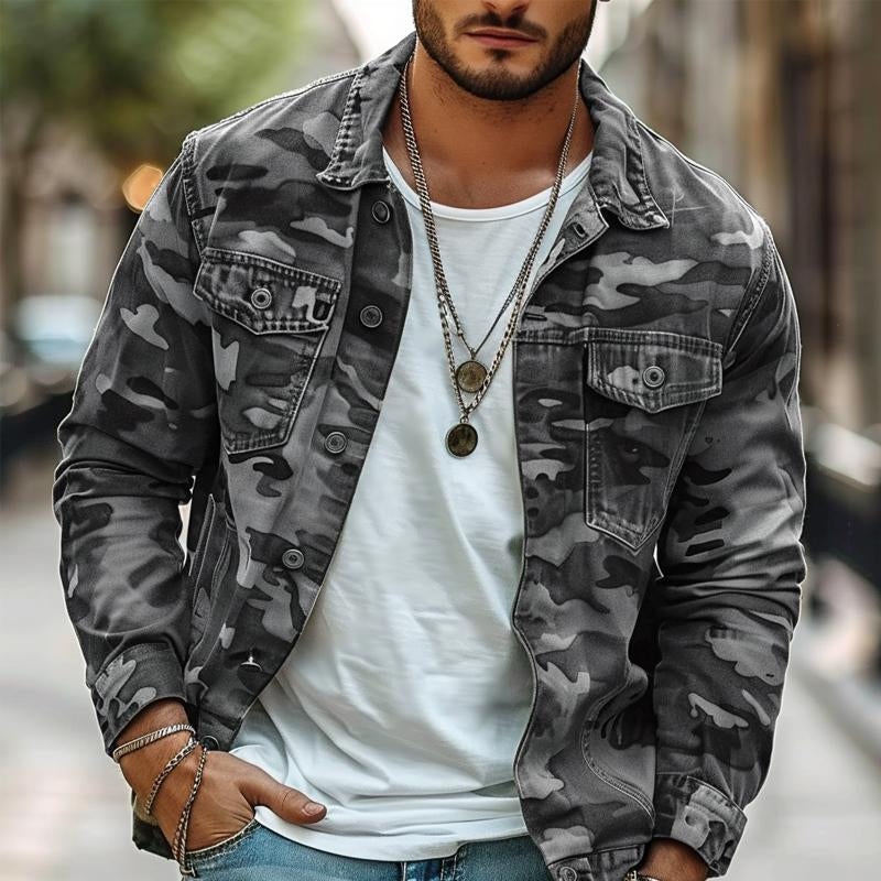 Atlas™ Men’s Camouflage Canvas Retro Lapel Jacket