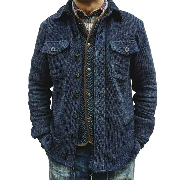 Atlas™ Men’s Retro Solid Color Wool Double Breast Pocket Jacket