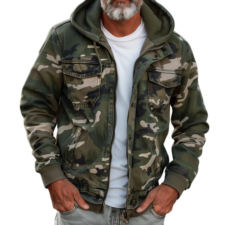 Atlas™ Men’s Camouflage Hooded Multi-Pocket Cargo Jacket