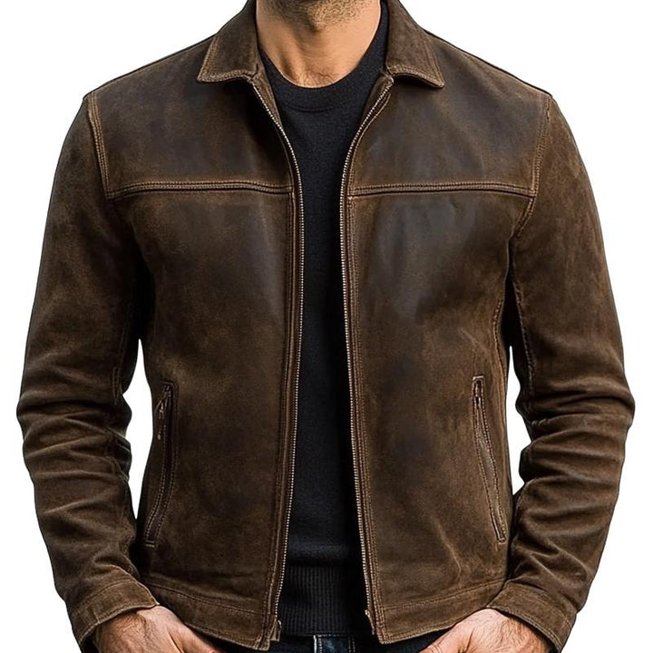 Atlas™ Men’s Zipper Leather Jacket