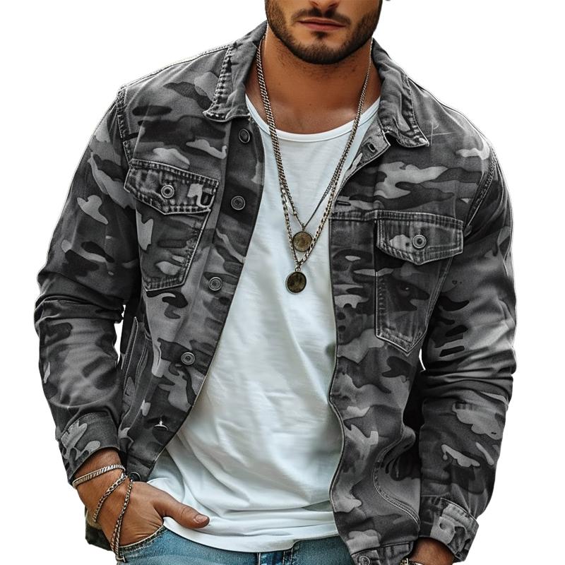 Atlas™ Men’s Camouflage Canvas Retro Lapel Jacket